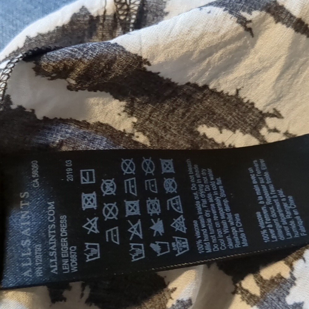 All Saints Button-Up Short Sleeve Zebra Print Blo… - image 7